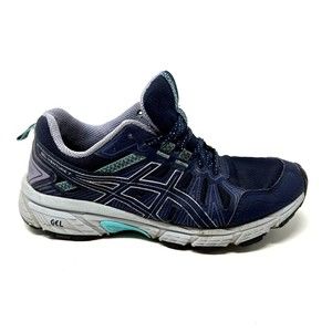 Asics Womens 6 Gel Venture 7 Blue Low Top Lace Up Mesh Running Shoes 1012A477
